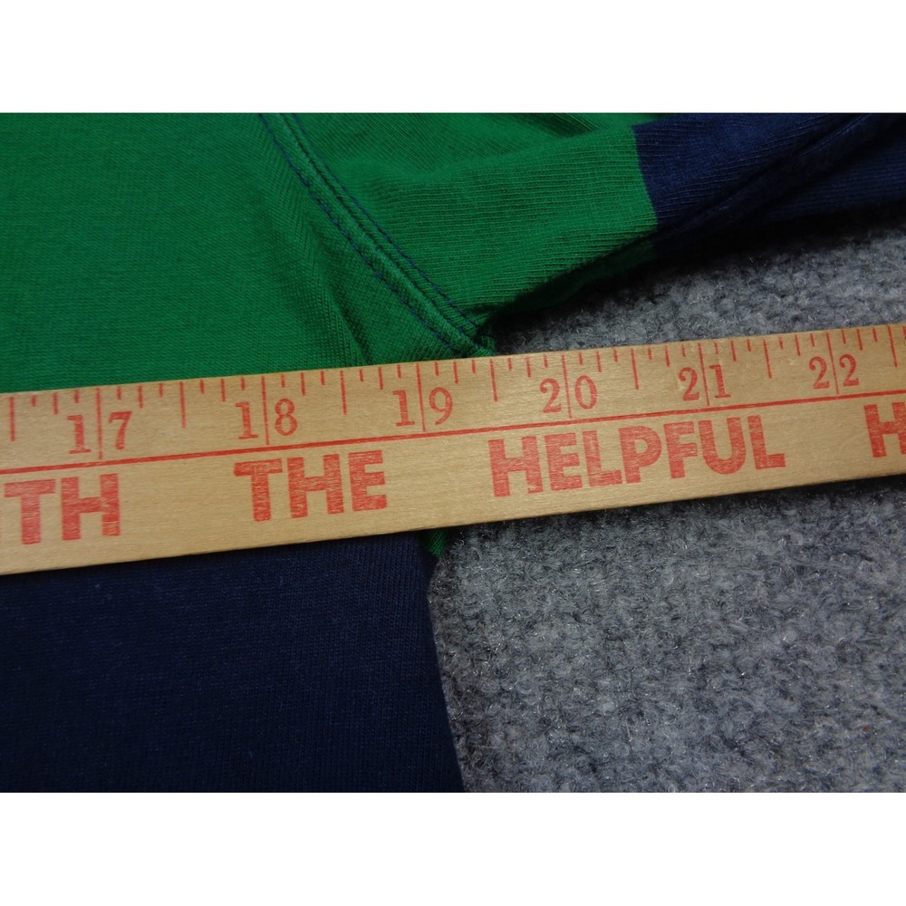 Vintage J.Crew Rugby Shirt Mens M Navy Green Striped Long Sleeve Preppy Polo - Picture 7 of 10